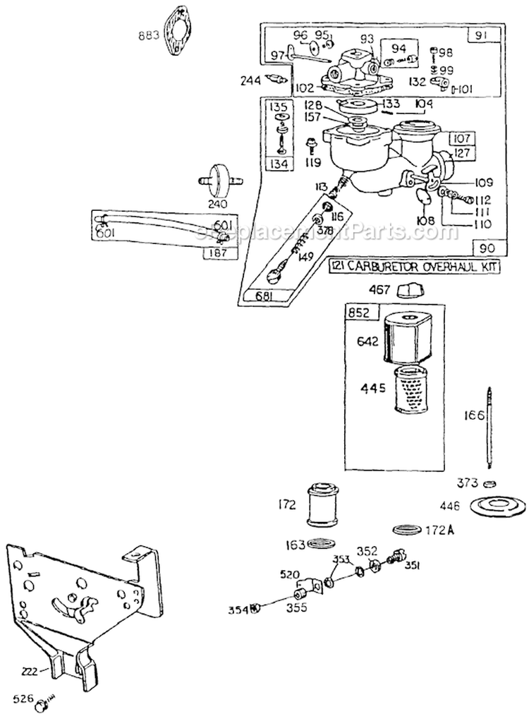 Page B Diagram and Parts List for 8965-1  Briggs and Stratton Generator